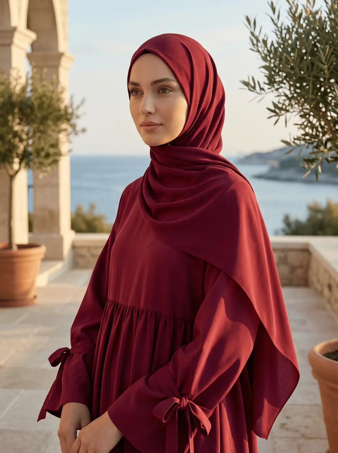 Lotus Elbise - Bordo