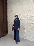 Tencel Gömlek Pantolon Takım - Lacivert